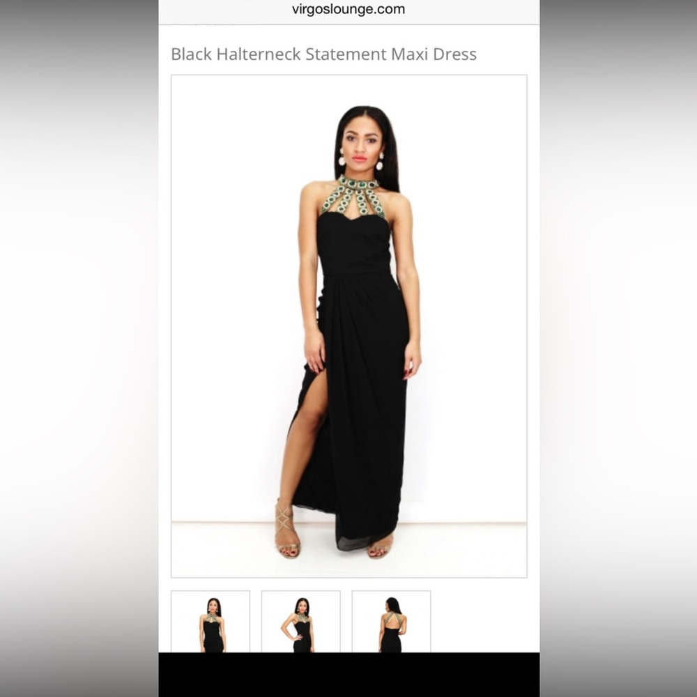 Virgos Lounge Black Halterneck Dress